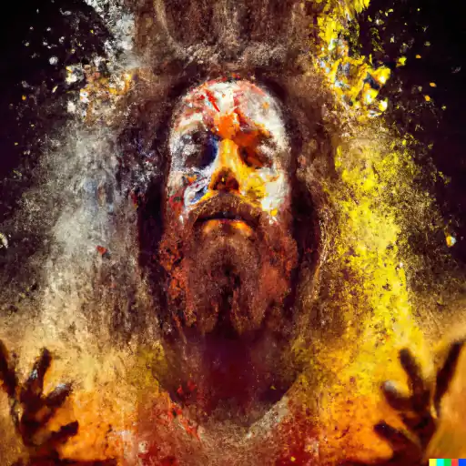 DALL·E 2022 10 25 17.12.22   picture of colorful mud explosions and paint splashes as portrait of evil _jesus_ gigapixel low_res scale 6_00x